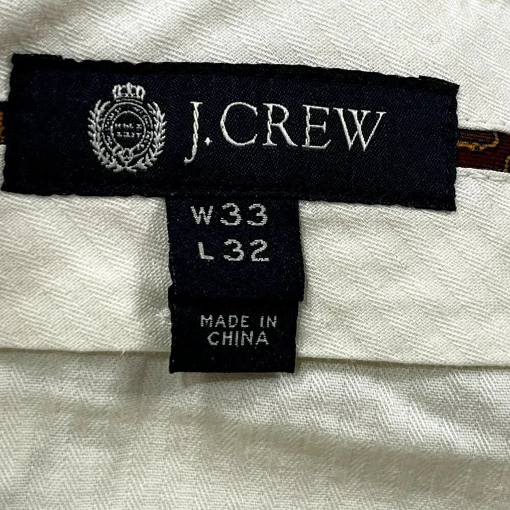 J‎ Crew Striped Chino Pants Mens 33 x 32 Straight Cotton Gray
